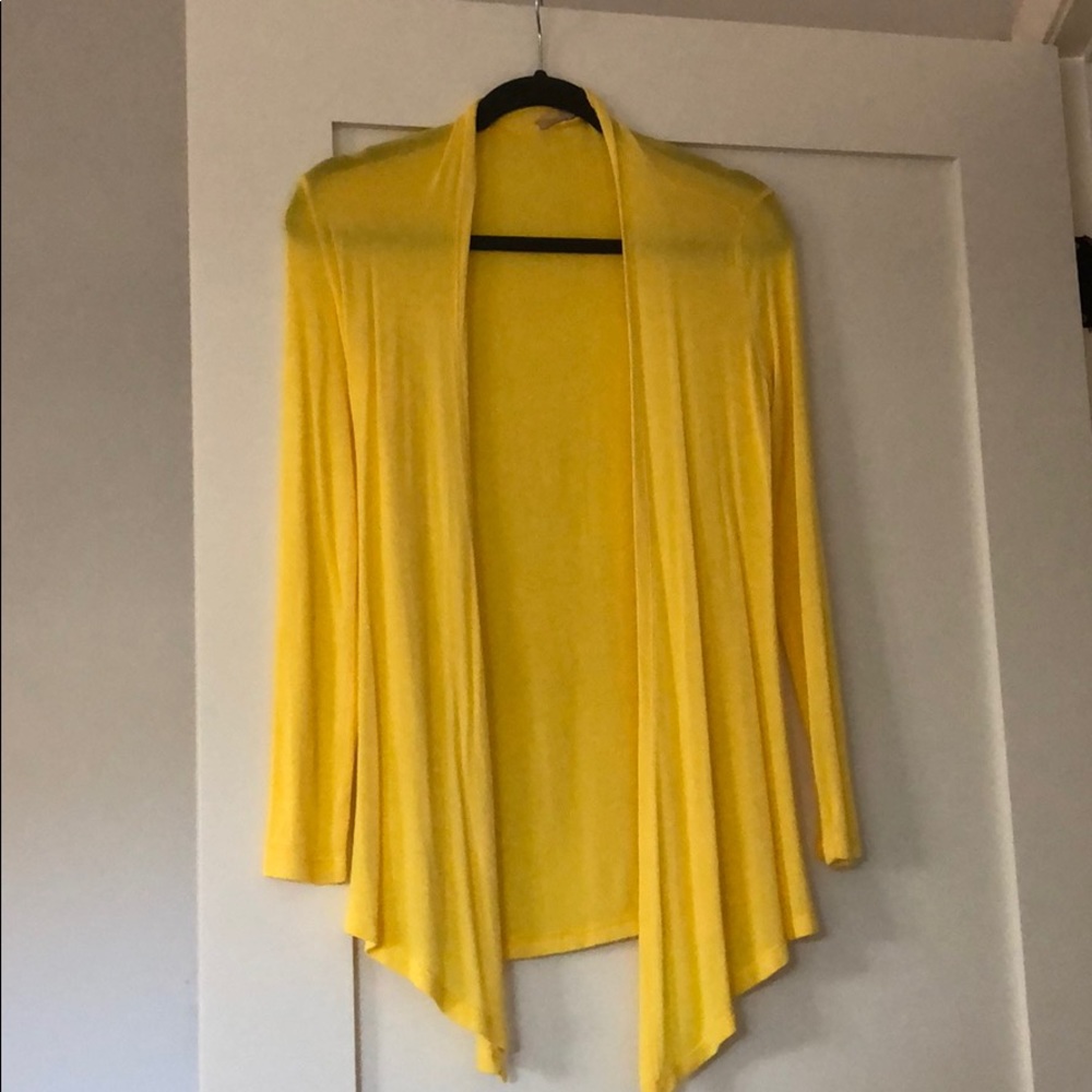 Yellow cardigan